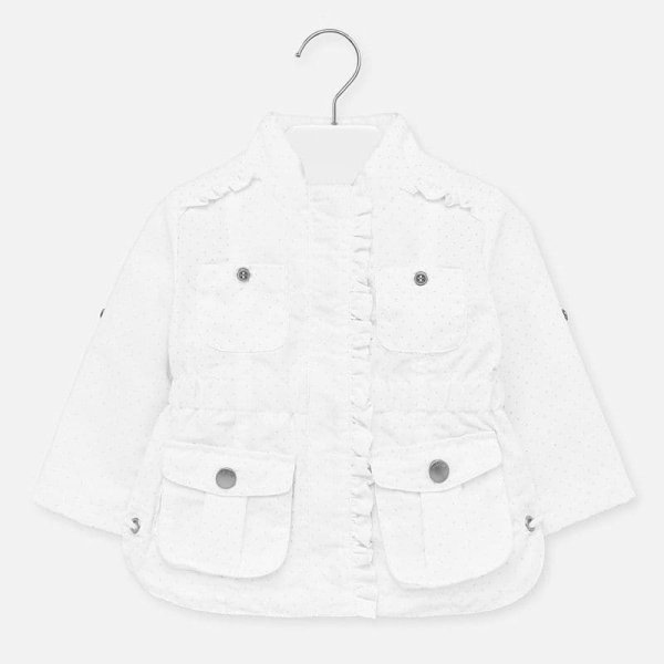 mayoral baby girls white silver windbreaker jacket 1475 51187 1 p